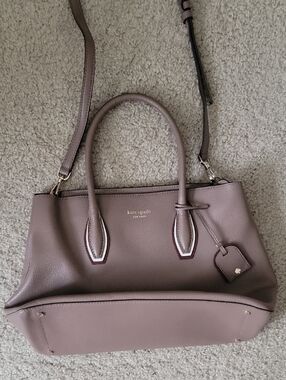 kate spade mauve leather satchel with detachable strap
